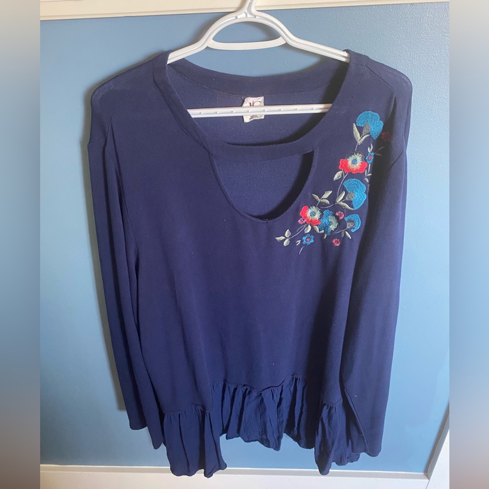 Plus size DC jeans peplum sweatshirt 
DC jeans for Pennington’s